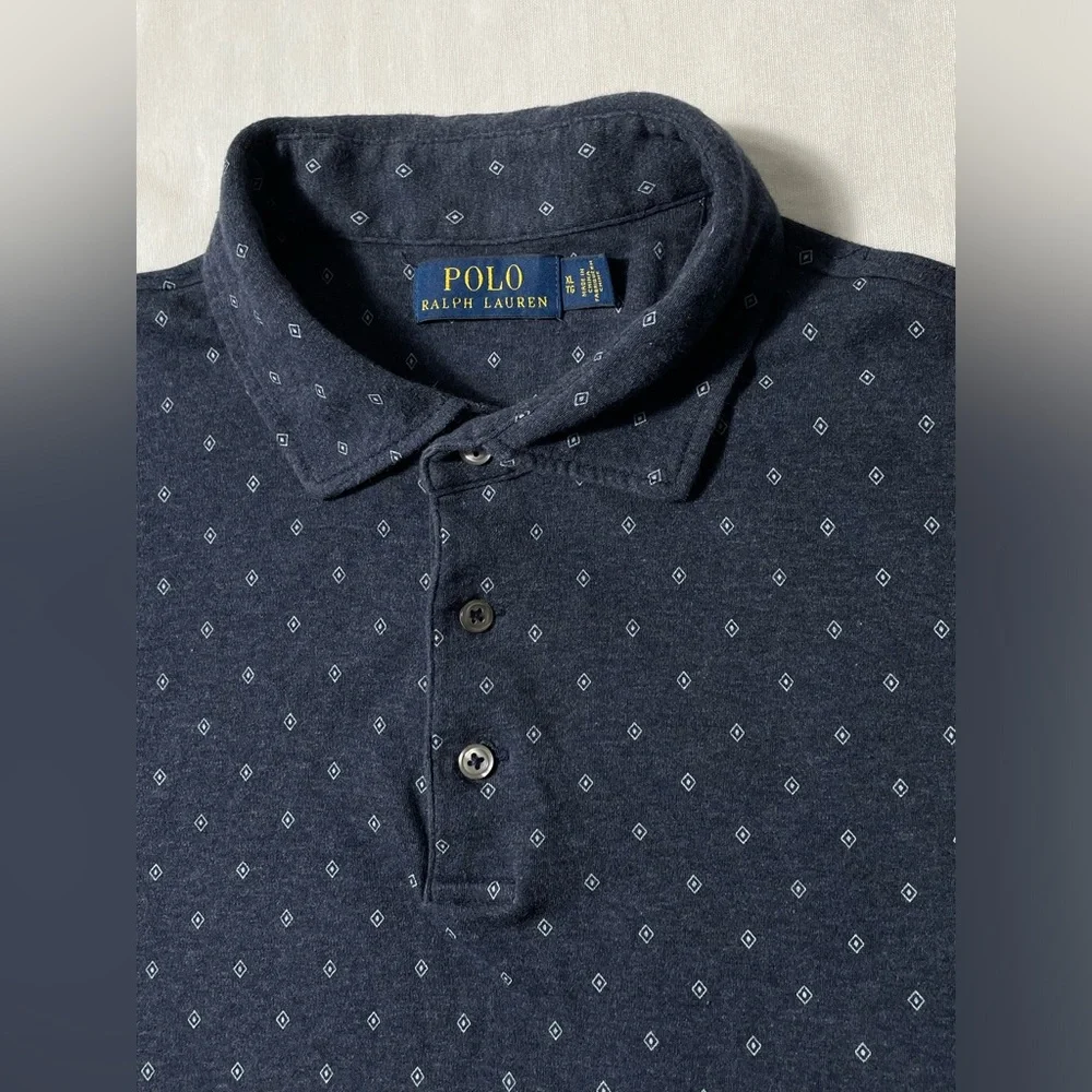 Polo Ralph Lauren Diamond Design Blue polo shirt men’s size XL